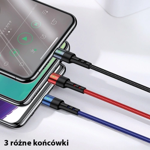 Kup Kábel fonott USAMS U26 3w1 3m 2A Gyors Töltés (lightning/microUSB/USB-C) SJ412USB01 - USA267 - {ean13} - Sklep Home Screen