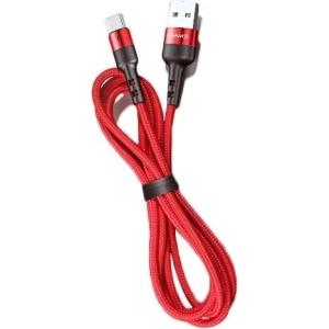 USAMS Nylon Cable U26 USB-C 1m 3A Fast Charging red SJ313TC02 (US-SJ313)