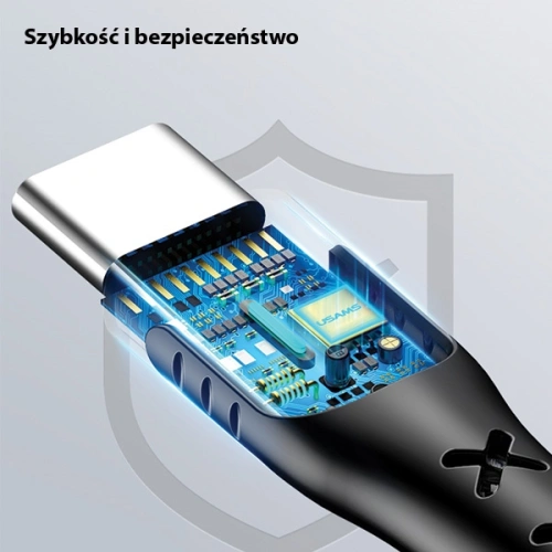 Kup Cablu împletit USAMS U27 USB-C 5A Flash Charge negru 1,2m SJ319USB01 - USA278BLK - {ean13} - Sklep Home Screen