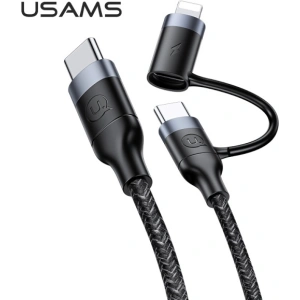 Kup Kabel pletený USAMS U31 USB-C na USB-C/lightning 60W PD rychlé nabíjení černý SJ403USB01 - USA281BLK - {ean13} - Sklep Home Screen