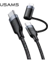 Kup Cablu împletit USAMS U31 USB-C la USB-C / lightning 60W PD Încărcare rapidă negru/SJ403USB01 - USA281BLK - {ean13} - Sklep Home Screen