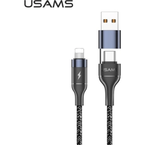 Buy USAMS Nylon Cable U31 USB-C - USB-C/Lightning 60W PD Fast Charge black SJ403USB01 (US-SJ403) - USA281BLK - {ean13} - Home Screen Store Europe