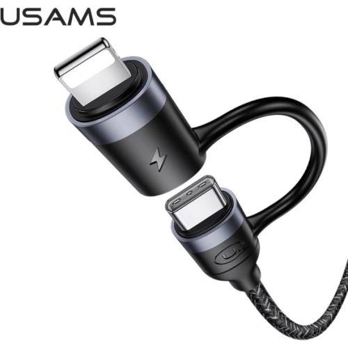 Kup Cablu împletit USAMS U31 USB-C la USB-C / lightning 60W PD Încărcare rapidă negru/SJ403USB01 - USA281BLK - {ean13} - Sklep Home Screen