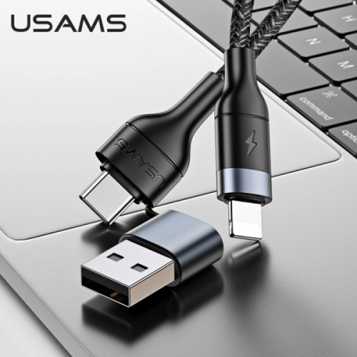 Kup Cablu împletit USAMS U31 USB-C la USB-C / lightning 60W PD Încărcare rapidă negru/SJ403USB01 - USA281BLK - {ean13} - Sklep Home Screen