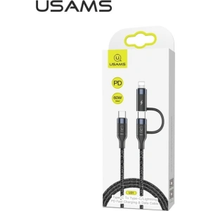 Buy USAMS Nylon Cable U31 USB-C - USB-C/Lightning 60W PD Fast Charge black SJ403USB01 (US-SJ403) - USA281BLK - {ean13} - Home Screen Store Europe