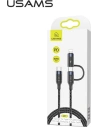 Kup Cablu împletit USAMS U31 USB-C la USB-C / lightning 60W PD Încărcare rapidă negru/SJ403USB01 - USA281BLK - {ean13} - Sklep Home Screen