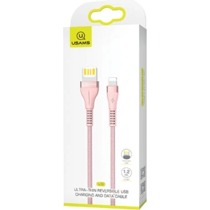 Kabel pleciony USAMS U33 lightning 1,2m 2A Fast Charging różowy/pink SJ360USB03