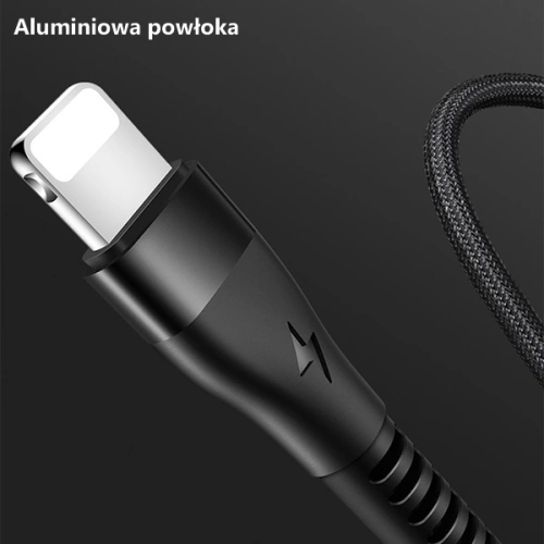 Kup Cablu împletit USAMS U33 lightning 1,2m 2A Încărcare rapidă roz/pink SJ360USB03 - USA286PNK - {ean13} - Sklep Home Screen