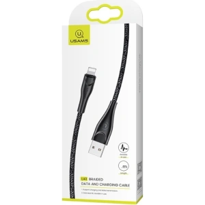 USAMS Nylon Cable U41 Lightning 1m 2A black SJ391USB01 (US-SJ391) Fast Charge