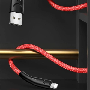 Kabel pletený USAMS U41 lightning 1m 2A červený/red SJ391USB02 Rychlé nabíjení