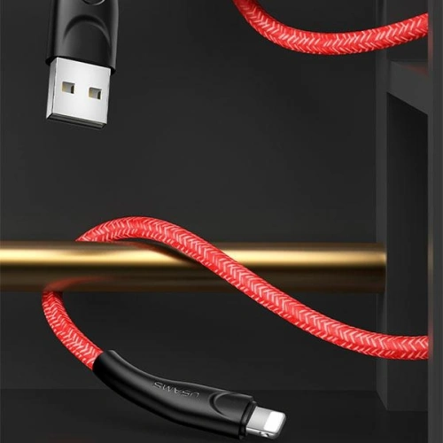 Kup Kabel pletený USAMS U41 lightning 1m 2A červený/red SJ391USB02 Rychlé nabíjení - USA290RED - {ean13} - Sklep Home Screen