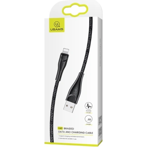 Kup Kabel pleciony USAMS U41 lightning 2m 2A czarny/black SJ394USB01 Fast Charge - USA291BLK - {ean13} - Sklep Home Screen