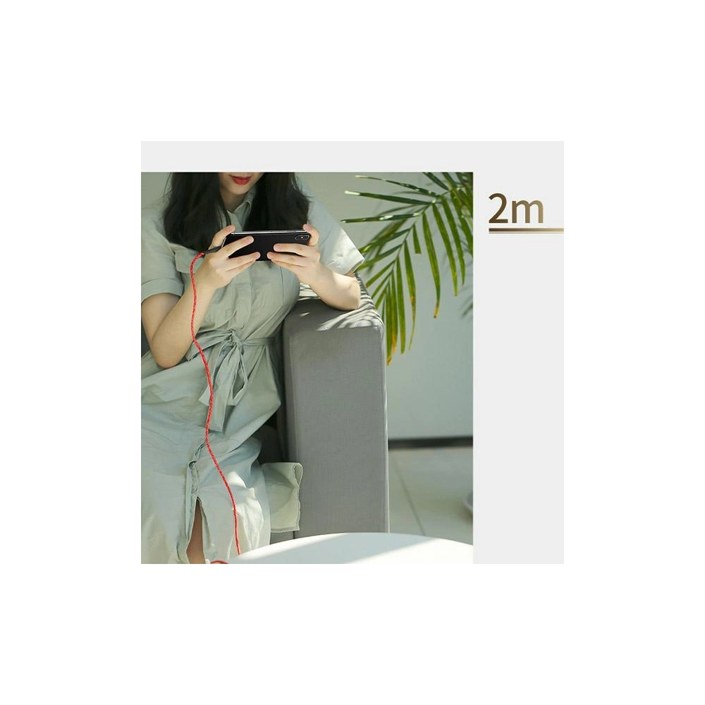 Kabel pleciony USAMS U41 lightning 2m 2A czerwony/red SJ394USB02 Fast Charge