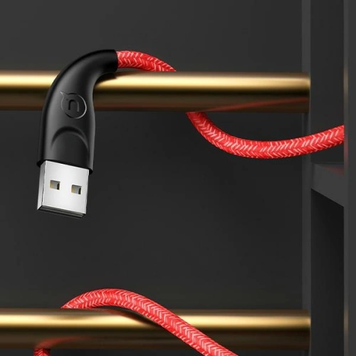 Kup Kabel pleciony USAMS U41 lightning 2m 2A czerwony/red SJ394USB02 Fast Charge - USA292RED - {ean13} - Sklep Home Screen