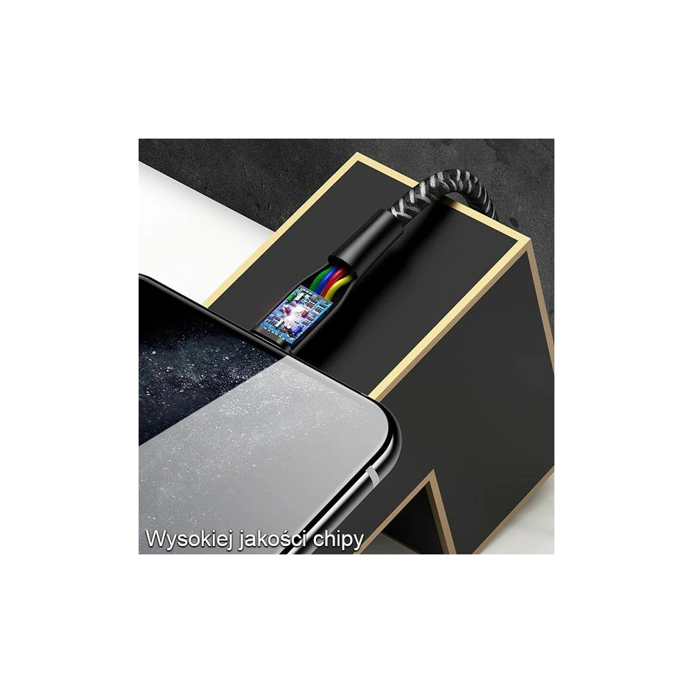 Kabel pleciony USAMS U41 lightning 3m 2A czerwony/red SJ397USB02 Fast Charge