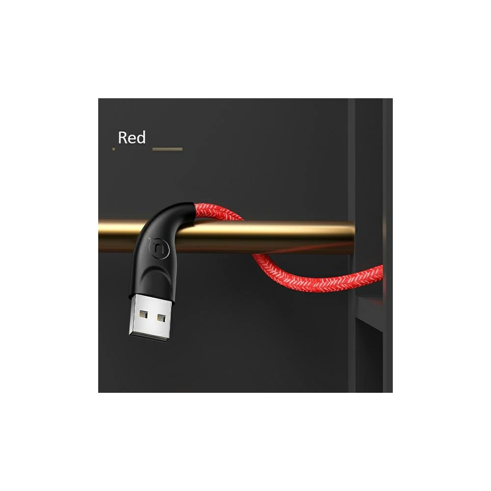 Kabel pleciony USAMS U41 lightning 3m 2A czerwony/red SJ397USB02 Fast Charge