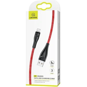 USAMS Nylon Cable U41 Lightning 3m 2A red SJ397USB02 (US-SJ397) Fast Charge