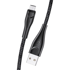USAMS U41 mikroUSB 2m 2A fekete/zöld SJ396USB01 Gyors Töltés Kábel