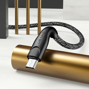 Kabel pletený USAMS U41 microUSB 2m 2A červený SJ396USB02 Rychlé nabíjení