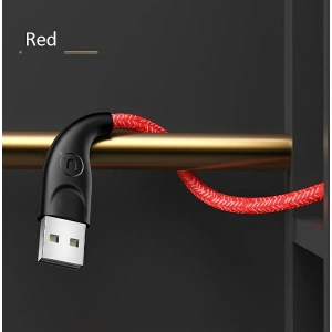 Kabel pletený USAMS U41 microUSB 3m 2A červený/red SJ399USB02 t Charge