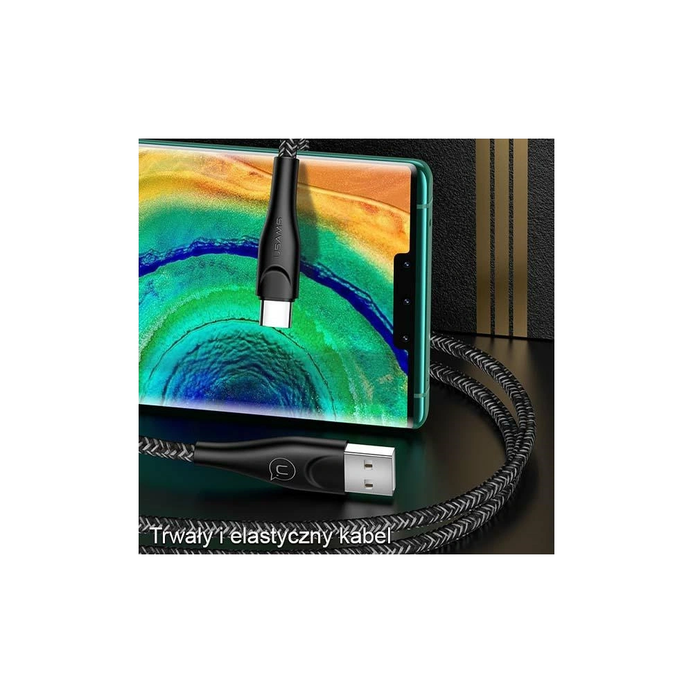 Kabel pleciony USAMS U41 USB-C 2m 2A czerwony/red SJ395USB02