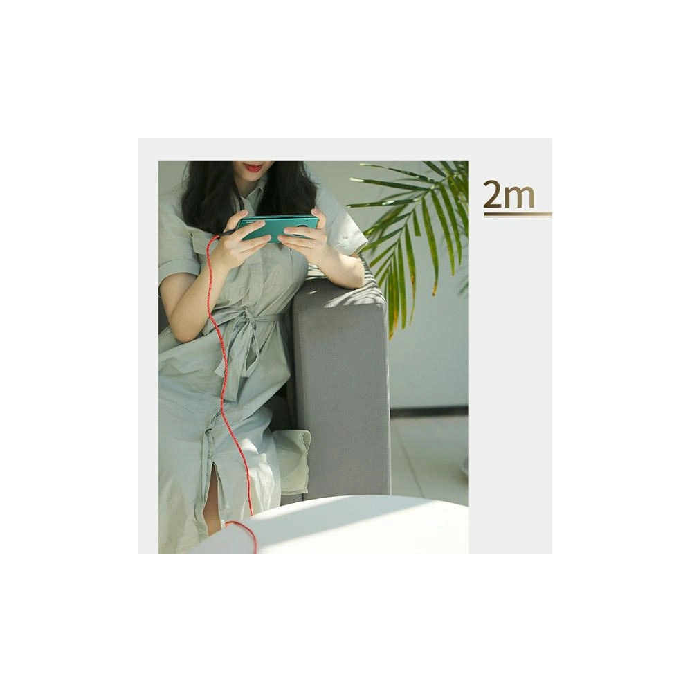 Kabel pleciony USAMS U41 USB-C 2m 2A czerwony/red SJ395USB02