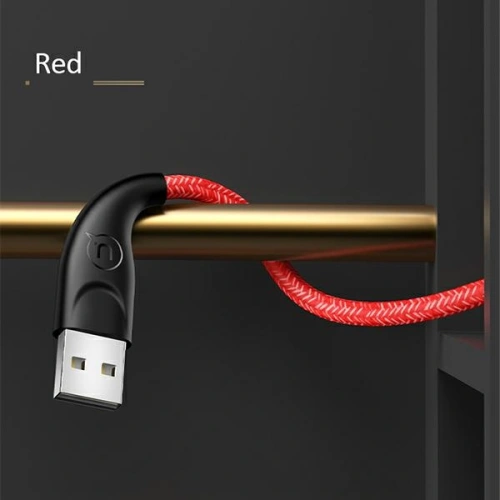 Kup Cablu împletit USAMS U41 USB-C 2m 2A roșu/red SJ395USB02 - USA304RED - {ean13} - Sklep Home Screen