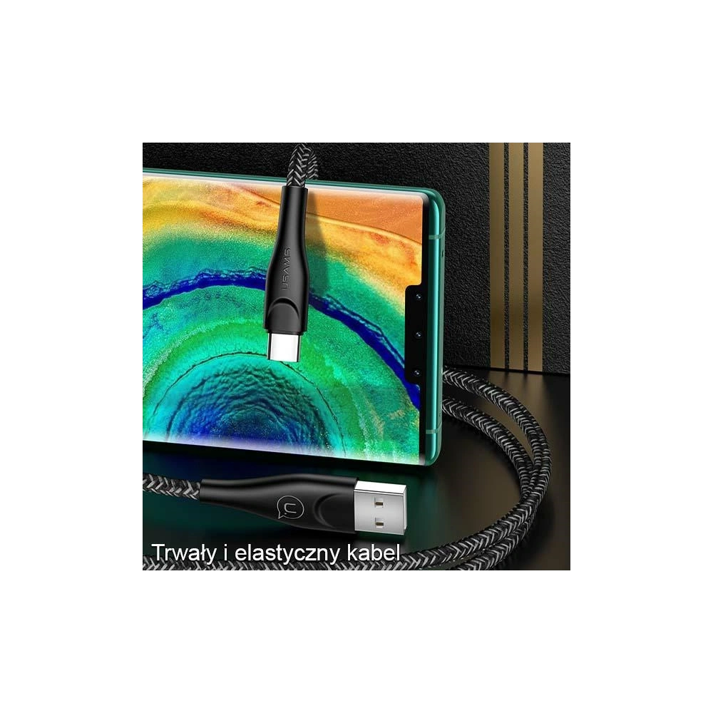 Kabel pleciony USAMS U41 USB-C 3m 2A czerwony/red SJ398USB02 Fast Charge