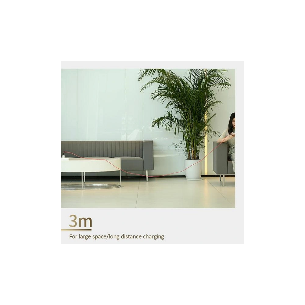 Kabel pleciony USAMS U41 USB-C 3m 2A czerwony/red SJ398USB02 Fast Charge