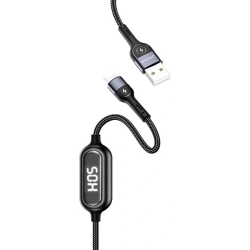 Kup Cablul împletit USAMS U48 lightning 1,2m 2A Încărcare rapidă LED negru/schimbă SJ423USB01 - USA309BLK - {ean13} - Sklep Home Screen