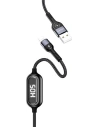 Cablul împletit USAMS U48 lightning 1,2m 2A Încărcare rapidă LED negru/schimbă SJ423USB01