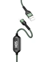 Kabel pleciony USAMS U48 lightning 1,2m 2A Fast Charging LED zielony/green SJ423USB02