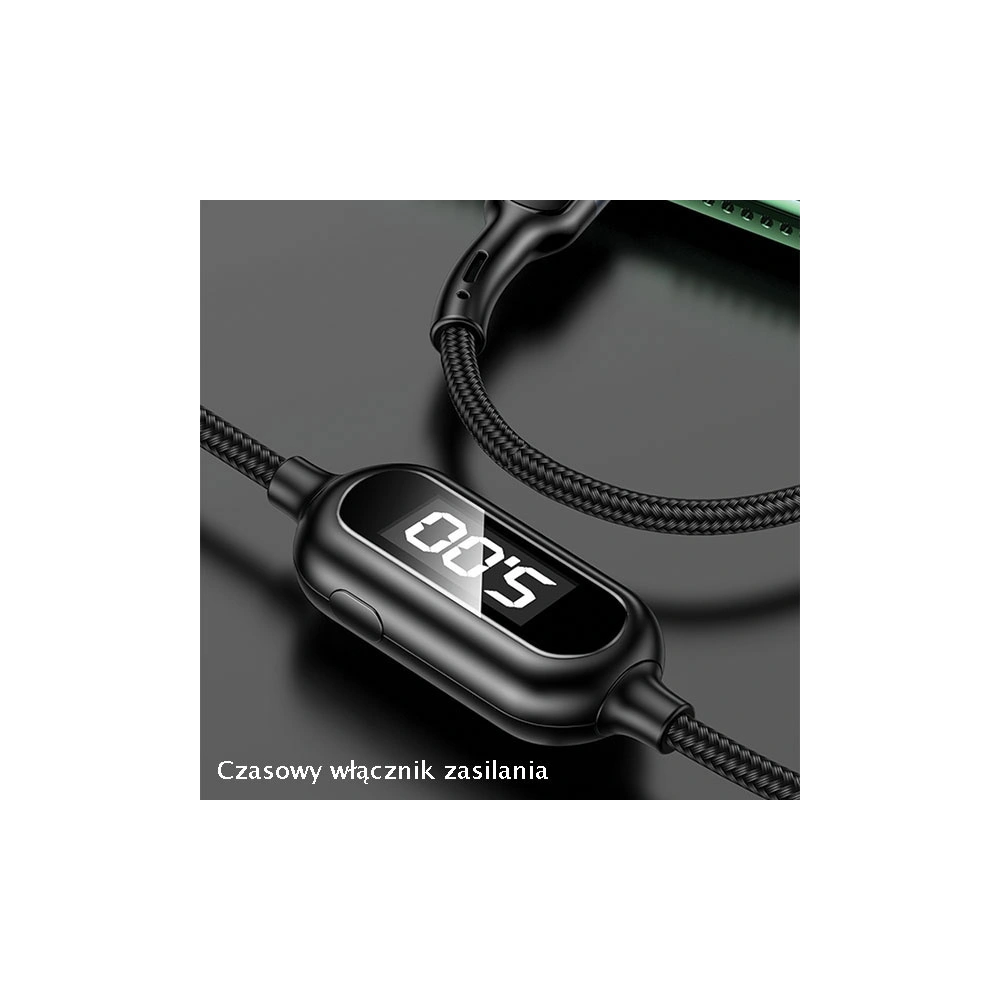 Kabel pleciony USAMS U48 lightning 1,2m 2A Fast Charging LED zielony/green SJ423USB02