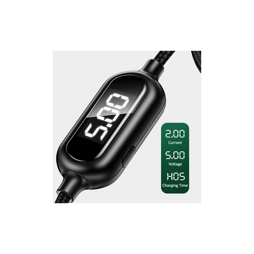 Kabel pleciony USAMS U48 lightning 1,2m 2A Fast Charging LED zielony/green SJ423USB02