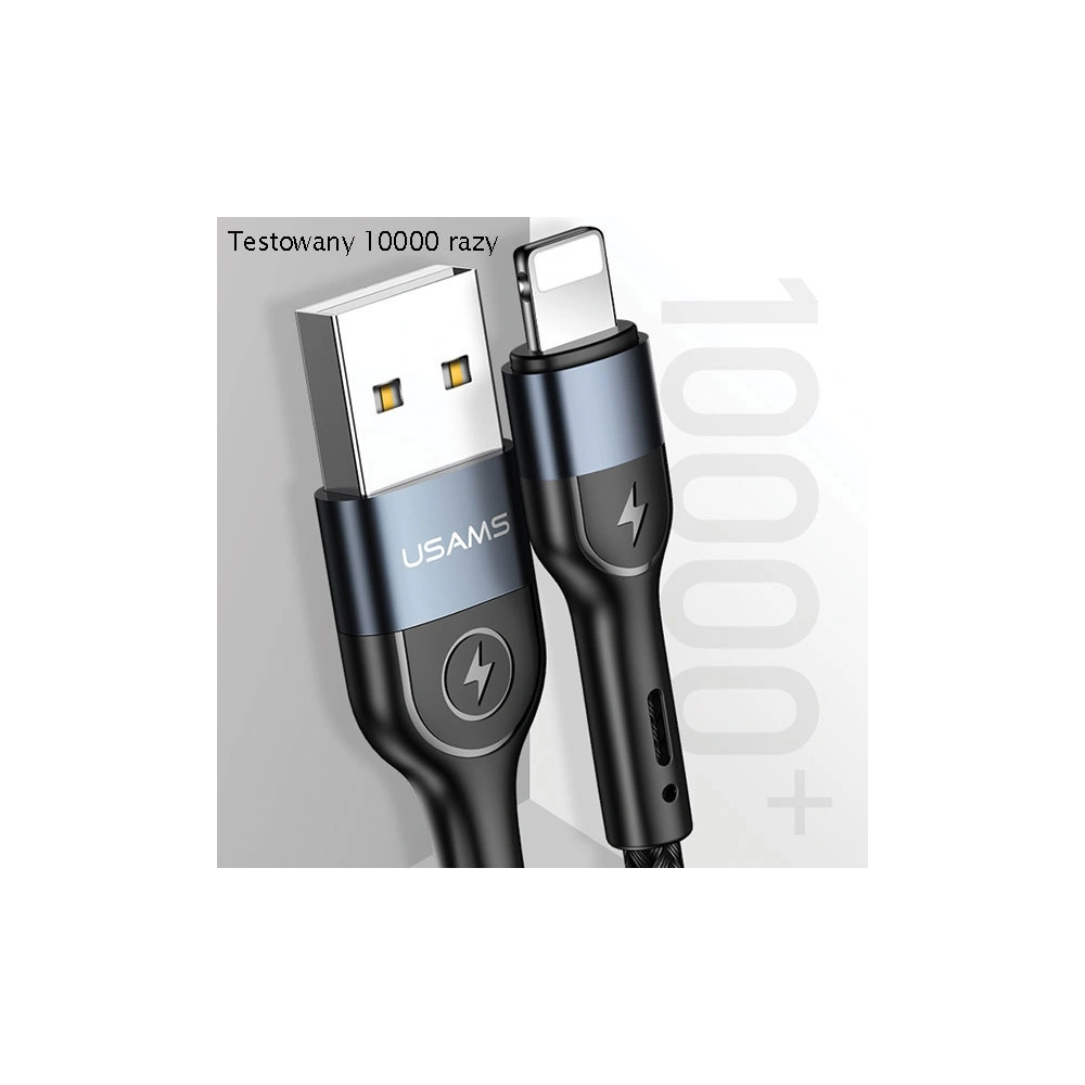 Kabel pleciony USAMS U48 lightning 1,2m 2A Fast Charging LED zielony/green SJ423USB02