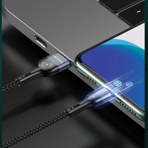 Kup Cablu împletit USAMS U48 lightning 1,2m 2A Încărcare Rapidă LED verde/SJ423USB02 - USA310GRN - {ean13} - Sklep Home Screen