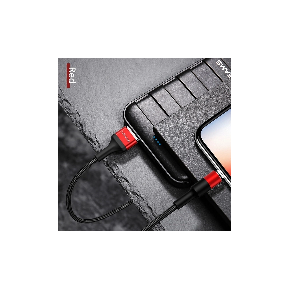 Kabel pleciony USAMS U5 2A lightning czerwony/red 1,2m SJ220IP02