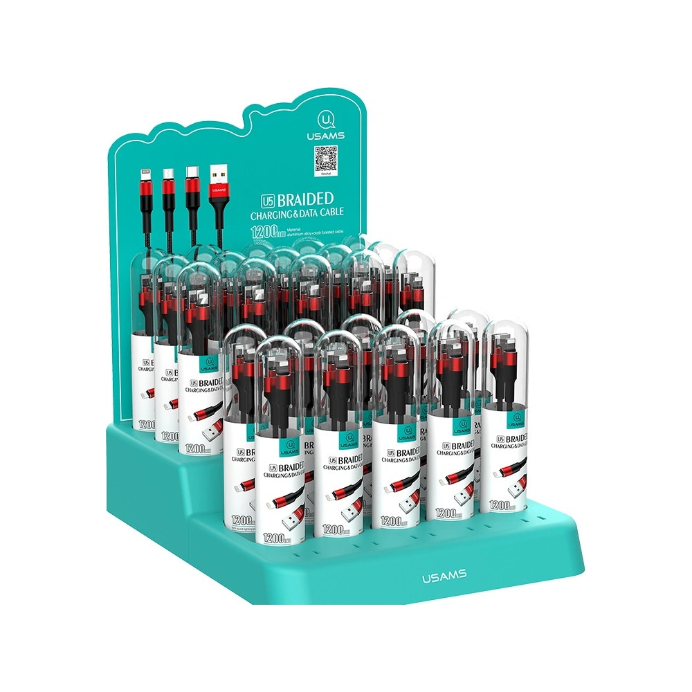 Kabel pleciony USAMS U5 2A lightning czerwony/red 1,2m SJ220IP02