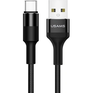 Cablu împletit USAMS U5 2A USB-C negru 1,2m SJ221TC01