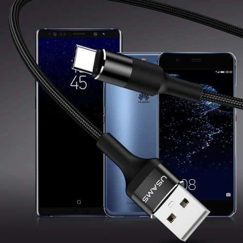 Kup Cablu împletit USAMS U5 2A USB-C negru 1,2m SJ221TC01 - USA315BLK - {ean13} - Sklep Home Screen