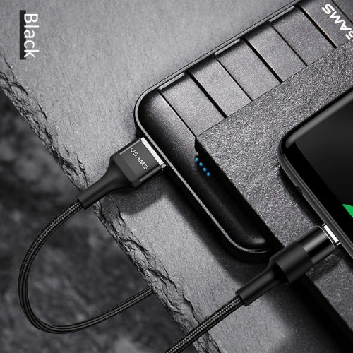 Kup Cablu împletit USAMS U5 2A USB-C negru 1,2m SJ221TC01 - USA315BLK - {ean13} - Sklep Home Screen