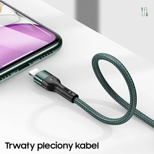 Buy USAMS Nylon Cable U55 2A Lightning U55 green 1m SJ448USBSG02 (US-SJ448) - USA318GRN - {ean13} - Home Screen Store Europe