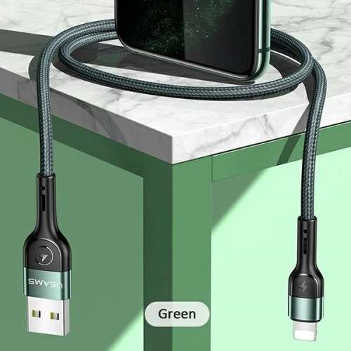 Kup Cablu împletit USAMS U55 2A lightning U55 verde 1m SJ448USBSG02 - USA318GRN - {ean13} - Sklep Home Screen