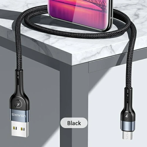 Kup Kabel pletený USAMS U55 2A micro USB černý/black 1m SJ450USB01 - USA322BLK - {ean13} - Sklep Home Screen