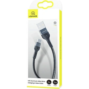 Kabel pletený USAMS U55 2A micro USB černý/black 1m SJ450USB01