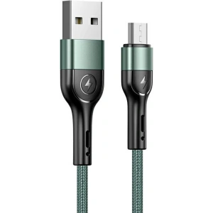 Cablu împletit USAMS U55 2A micro USB verde/green 1m SJ450USB02