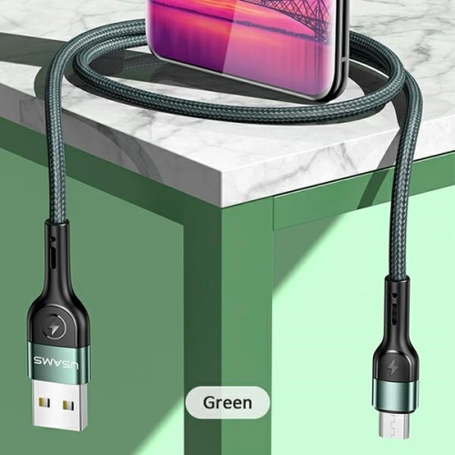 Kup USAMS U55 2A mikro USB zöld/szín 1m SJ450USB02 fonott kábel - USA323GRN - {ean13} - Sklep Home Screen