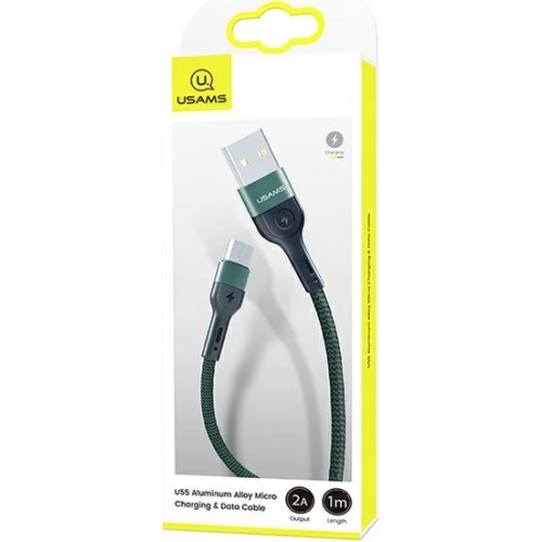 Kup USAMS U55 2A mikro USB zöld/szín 1m SJ450USB02 fonott kábel - USA323GRN - {ean13} - Sklep Home Screen