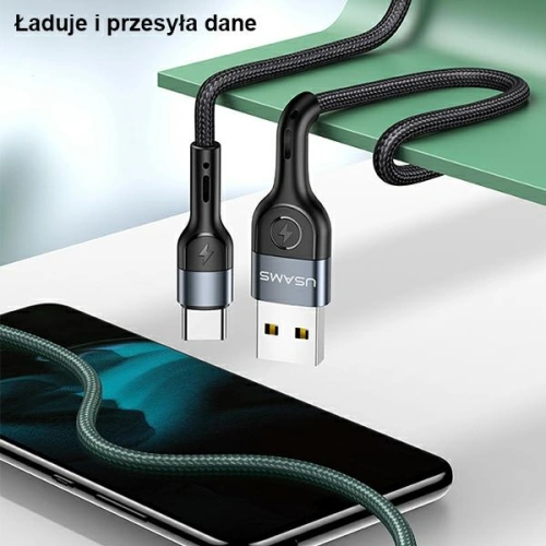 Kup Cablul împletit USAMS U55 2A USB-C negru/black 1m SJ449USB01 - USA326BLK - {ean13} - Sklep Home Screen
