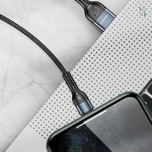 Kup Kabel pletený USAMS U55 2A USB-C černý/black 1m SJ449USB01 - USA326BLK - {ean13} - Sklep Home Screen
